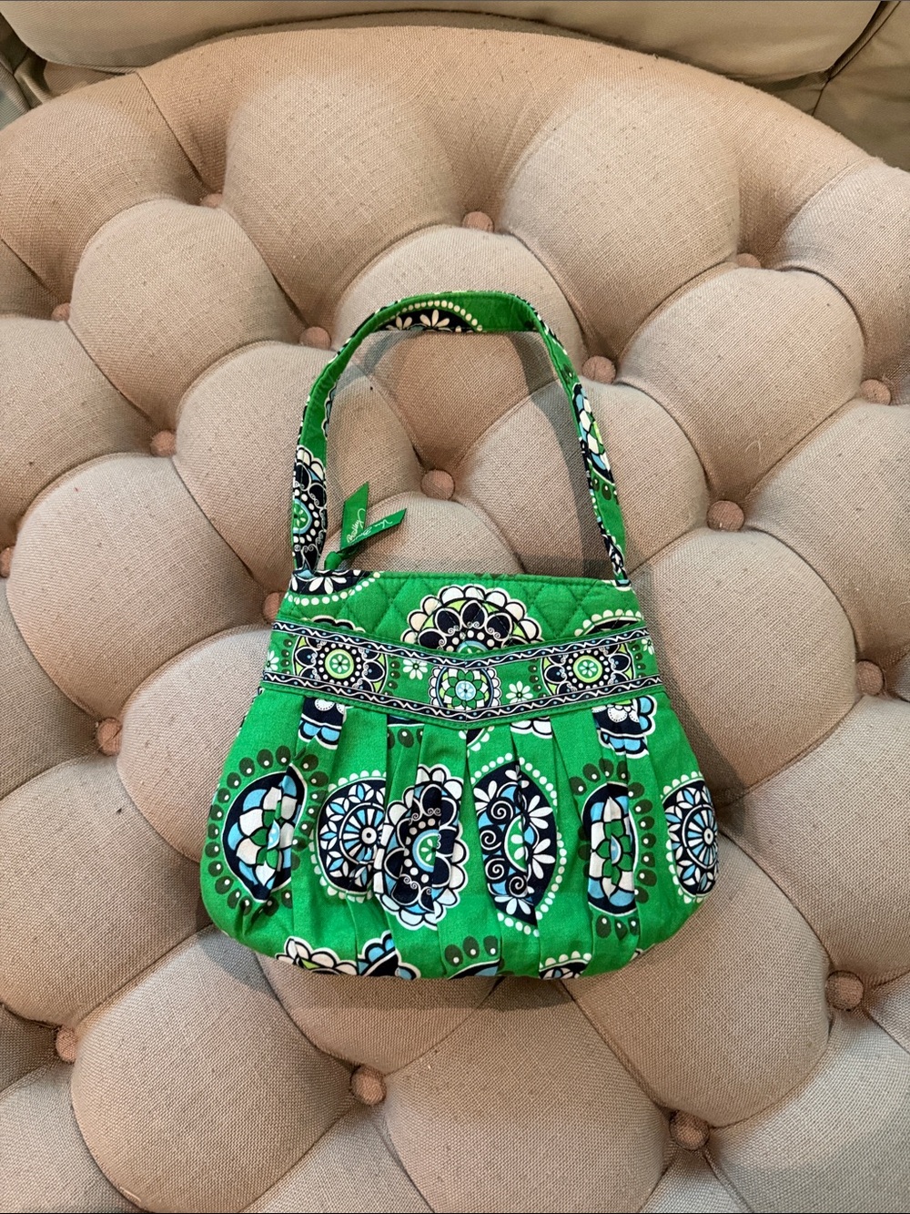 Vera Bradley Green Quilted Medallion Mini Shoulder Bag